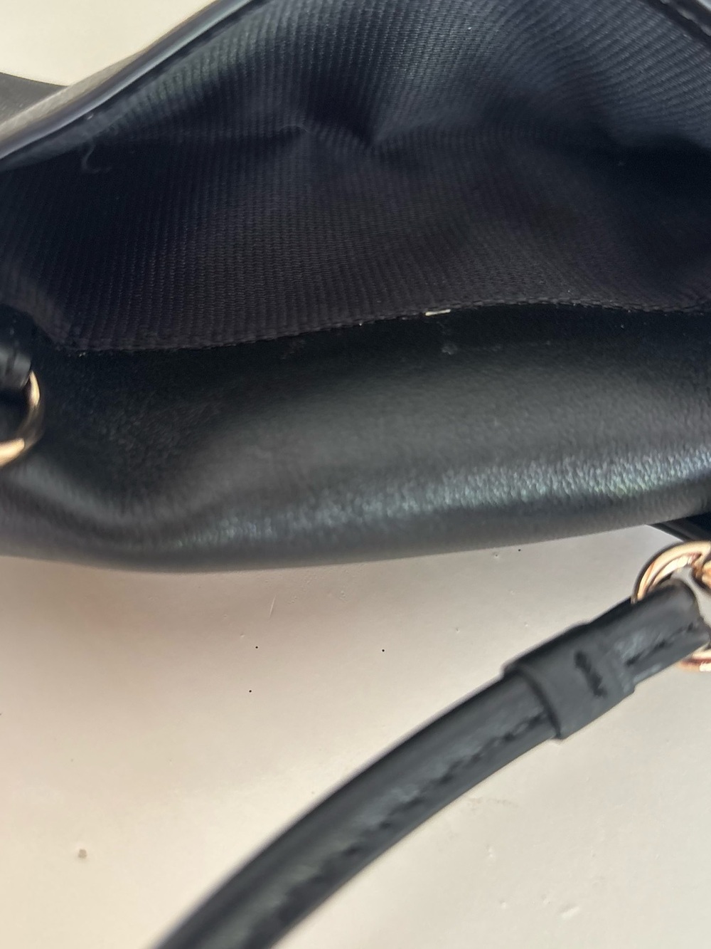 Coach Black Leather Crossbody Wallet with Gold-Tone Button - Picture 8 of 16